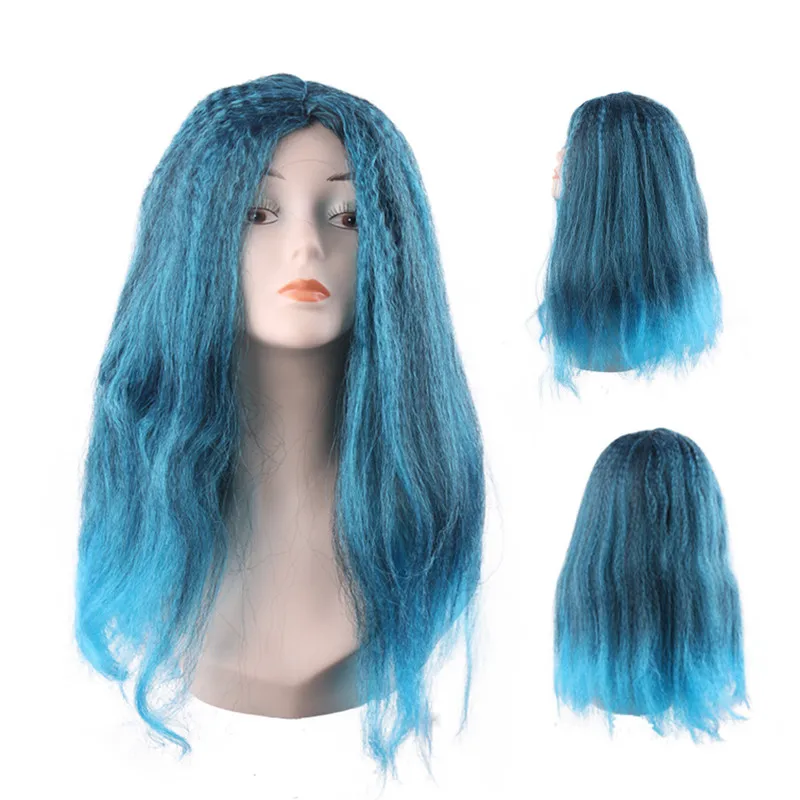 Новые потомки 2 Uma косплей парик синий микс черный синтетический модный костюм