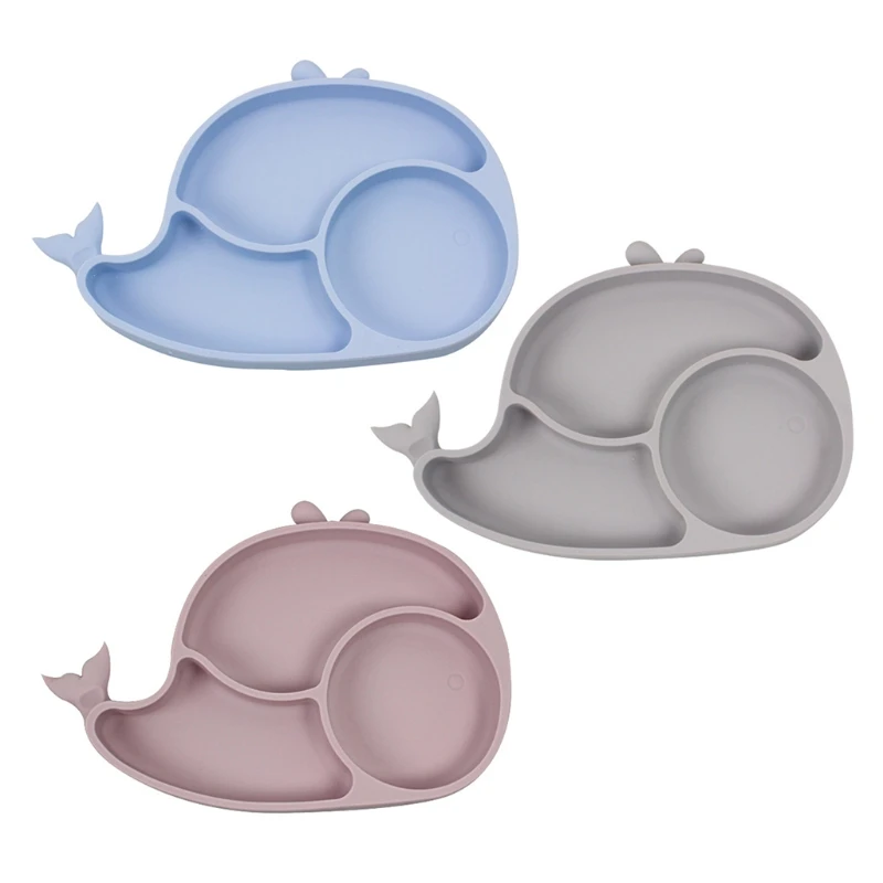 

Cartoon Whale Waterproof Silicone Baby Divided Suction Bowl Non-Slip Dinner Dish