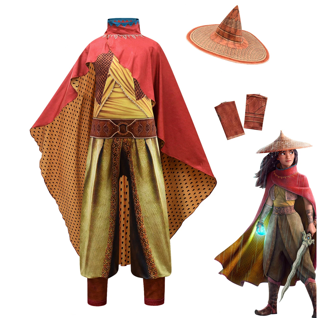 Детские костюмы на Хэллоуин одежда для косплевечерние персонажа аниме Raya и