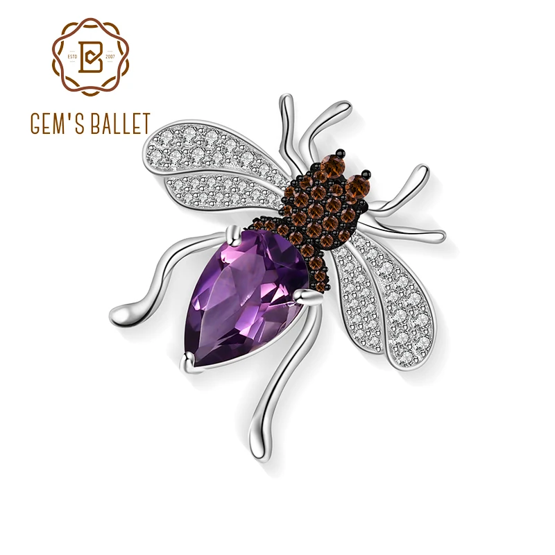 Драгоценный камень с натуральным аметистом серебро 925 пробы|Украшения для волос