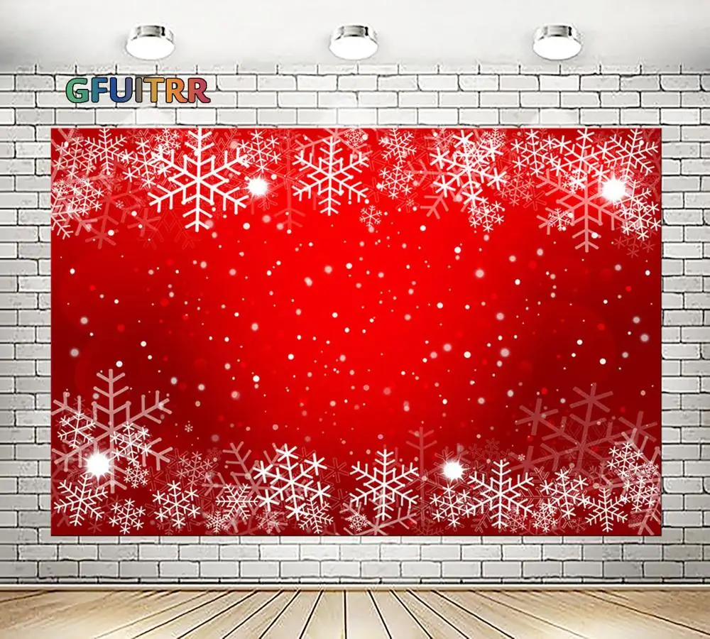 GFUITRR Зимняя Страна Чудес фон для фотосъемки Рождество фото красный винил стенд