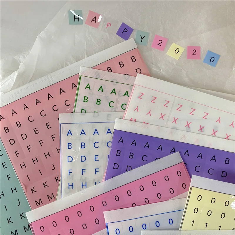 Colorful Letters Numbers Square Label Sticker Waterproof Multi-function Mark Paster Diy Creative Decorative Stationery | Канцтовары для