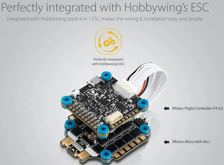 HOBBYWING XRotor игровые джойстики F4 G3 с XRotor Micro 60A 4in1 BLHeli-32 DShot1200 для FPV гоночный Квадрокоптер