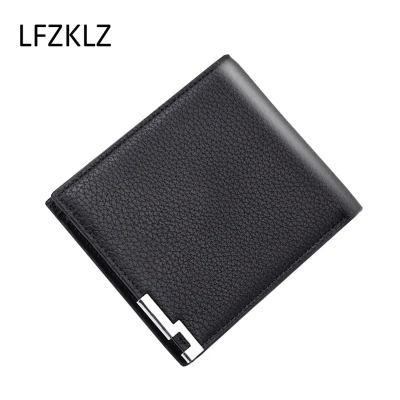 

LFZKLZ 2020New Men's wallet pu leather double fold men's wallet casual close-fitting multi-function leather bag clutch money bag