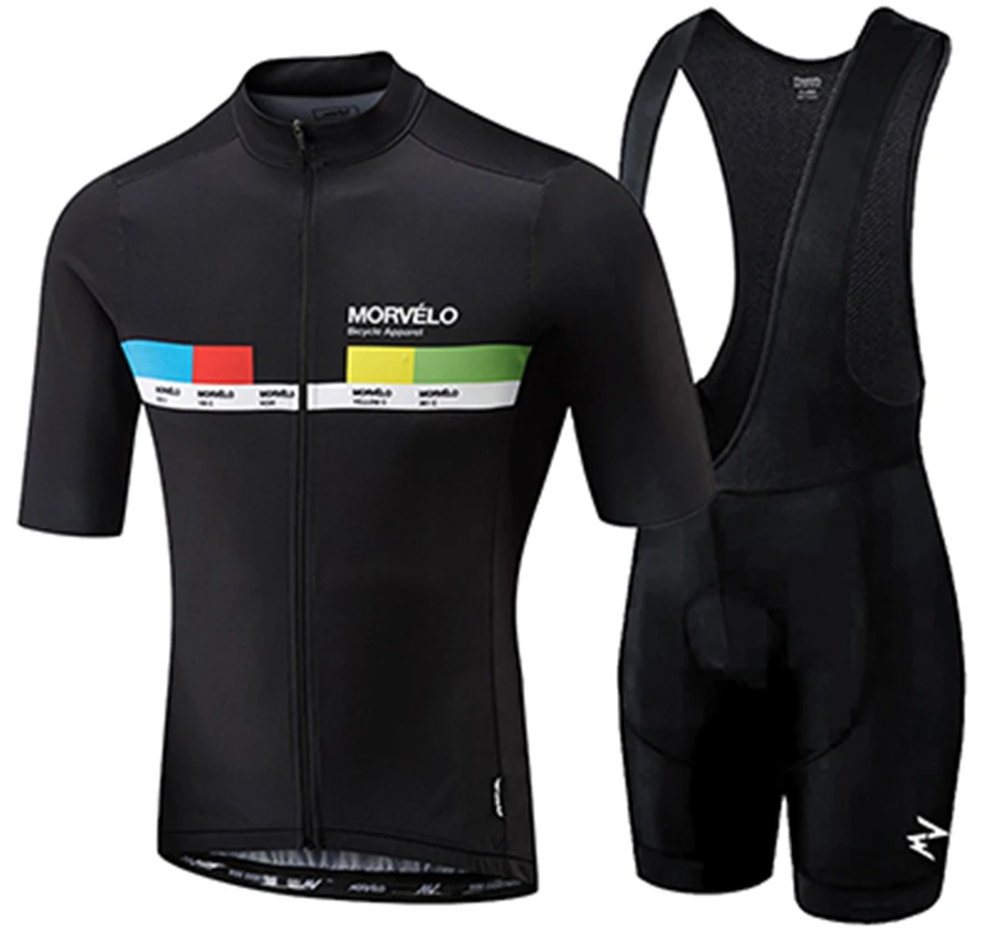 Morvelo Men Summer Clothing cycling Clothes kits short sleeve bib shorts men's Breathable Bib Shorts maillot ciclismo set