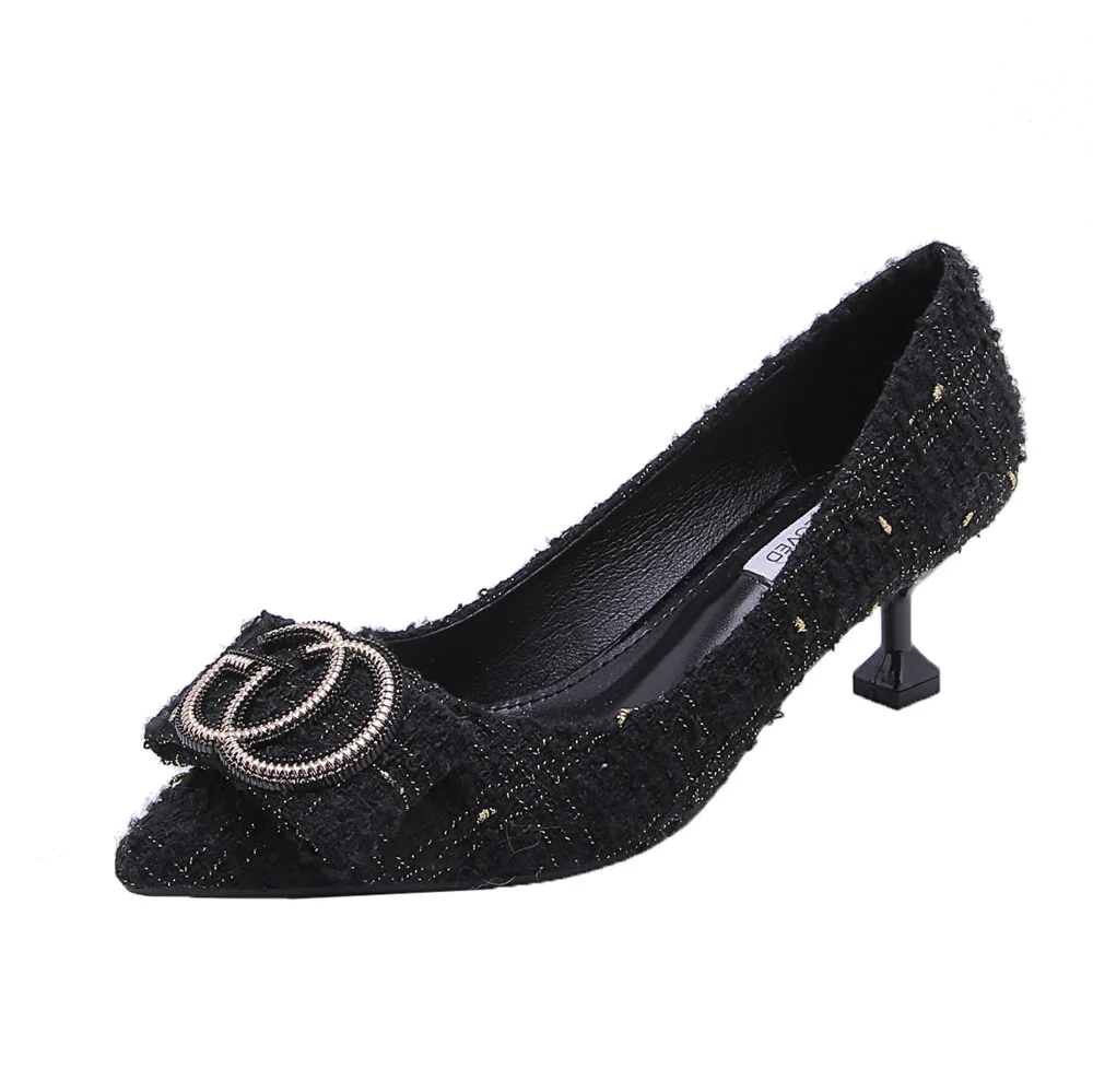 

Girly style daily Korean fashion daily high heels women's single shoes women's stiletto 5.5cm and 7.5cm heels