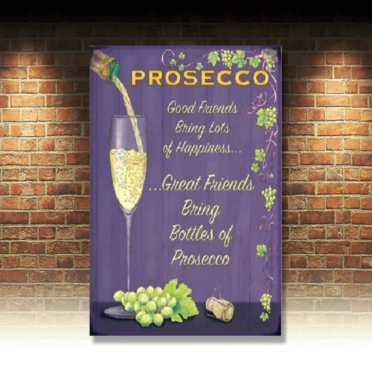 

Винный бокал, бокал, напиток, паб, бар, кухня, старая реклама, большой металлический жестяной знак