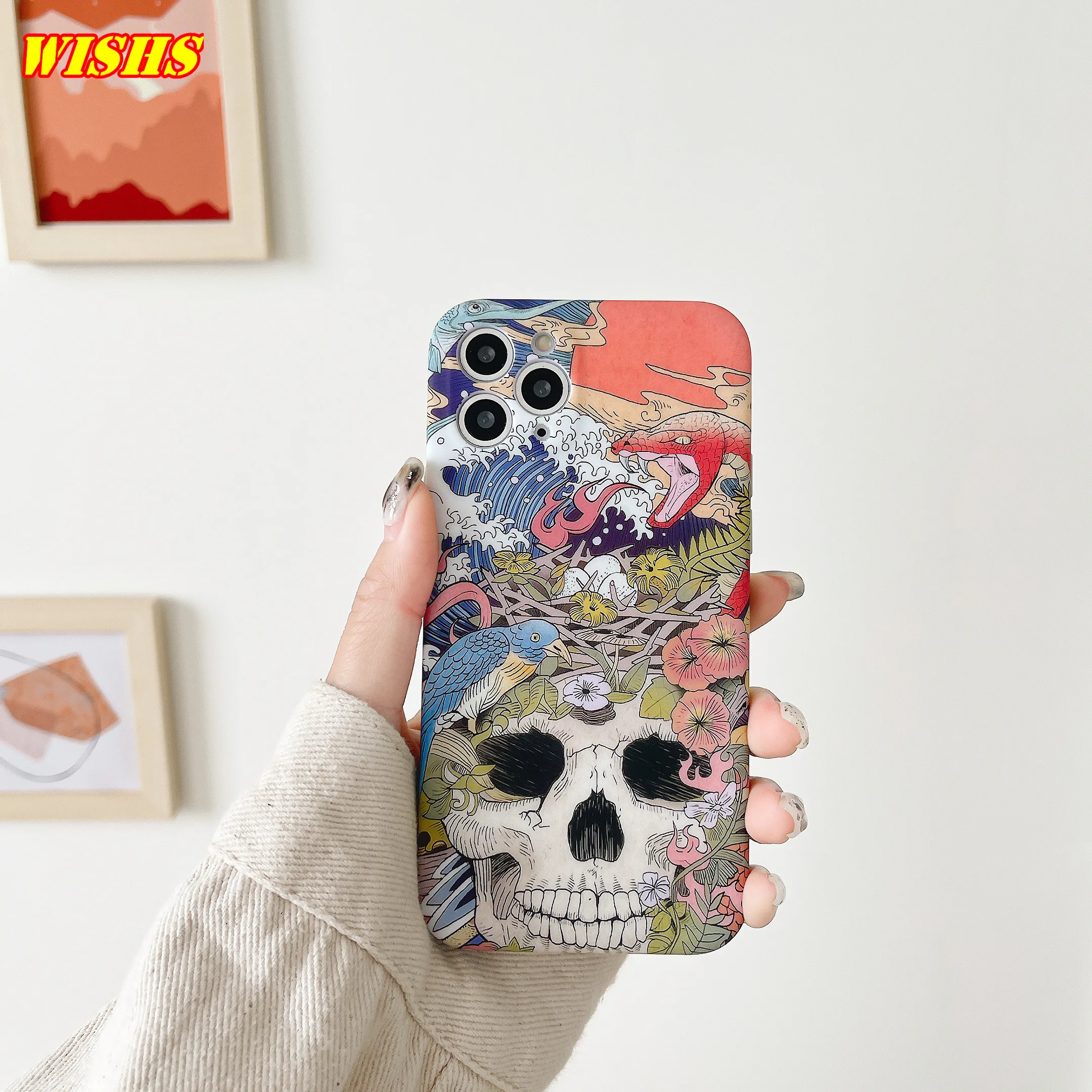 Модный чехол для телефона с рисунком граффити iPhone 12 11 Pro Max X XR Xs 7 8Plus мягкий ТПУ со