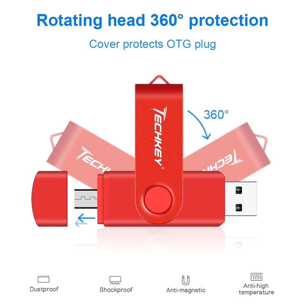 Techkey OTG флеш-накопитель 8 ГБ 16 32 2 0 otg memoey stick Настройка логотипа pc loptop phone cel usb флешка