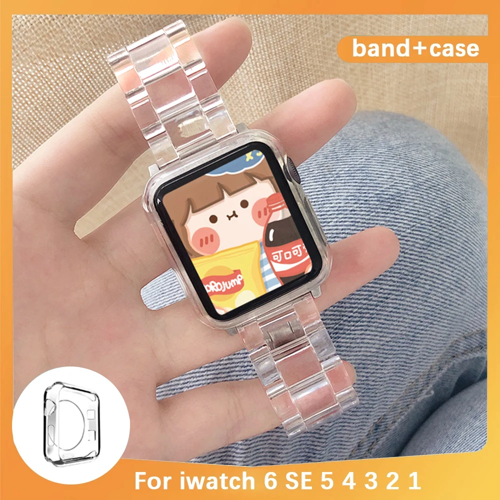 

Newest Strap for Apple Watch Band Series 6 SE 5 4 321 Transparent for Iwatch bracelet 38mm 40mm 42mm 44mm Watchband accessories