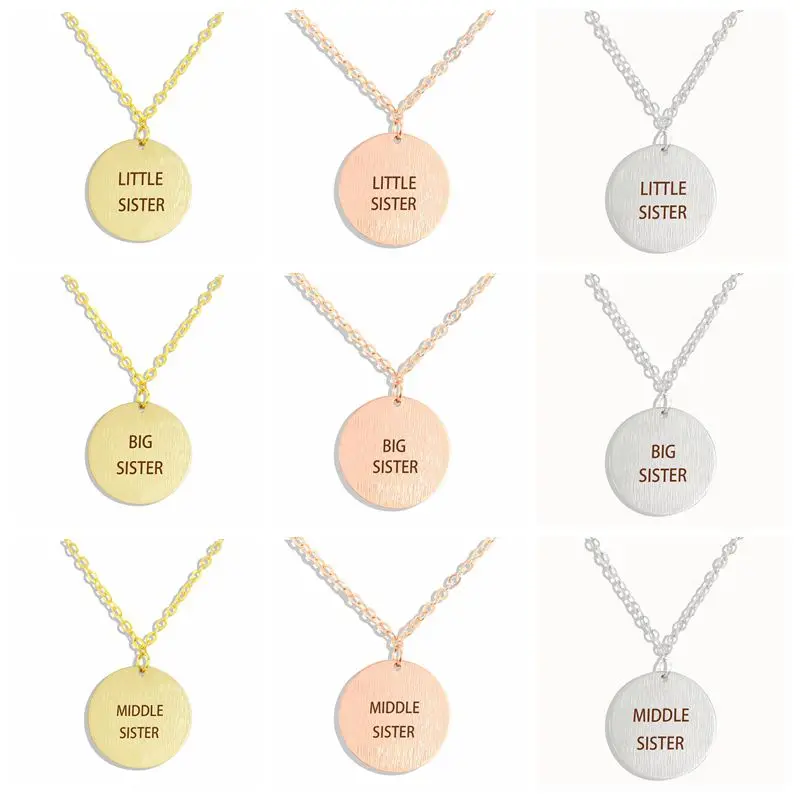 Ожерелье сестры семейная бижутерия большая сестра маленькая средняя