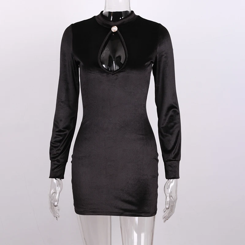 Готический Черный Для женщин расцветках с О-образным вырезом открытой спинкой