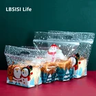 LBSISI Life 50 шт. Рождественская прозрачная поджаренная хлеб ручка для упаковки Bgas, Новогоднее украшение ручной работы для вечевечерние