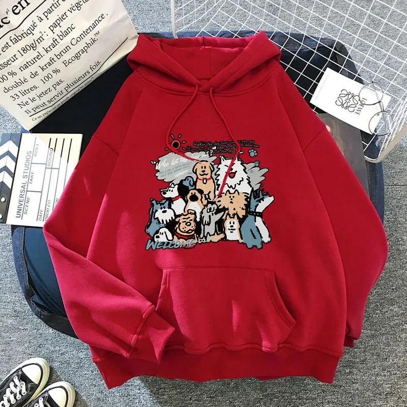 

Cartoon Dog Oversized Graphic Sweatshirt for Men and Women Fun Hoodie Harajuku Clothes Hood Women/Men