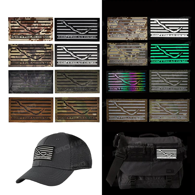 3D отражающий эффект инфракрасный значок не наступайте на меня Змея Тактический