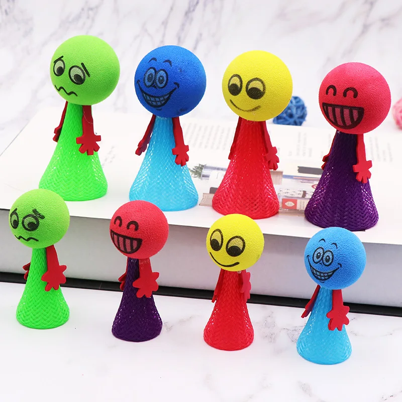 

Educational Game Kids Bounce Ball Toys Gifts Expressions Push&Down Hip Hop Jumping Doll Toys for Children Random