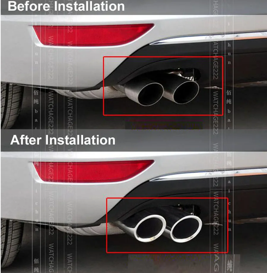 Для VW PASSAT B6 3C 2005 ~ 2010/ CC 2009 2012/EOS глушитель задняя труба хромированная отделка 2 шт.