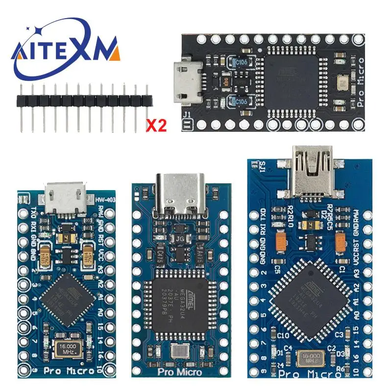 

Модуль платы PRO MICRO/MINI/TYPE-C USB 5 в 16 МГц для контроллера Arduino/Leonardo ATMEGA32U4-AU/MU Pro-Micro, 1 шт.