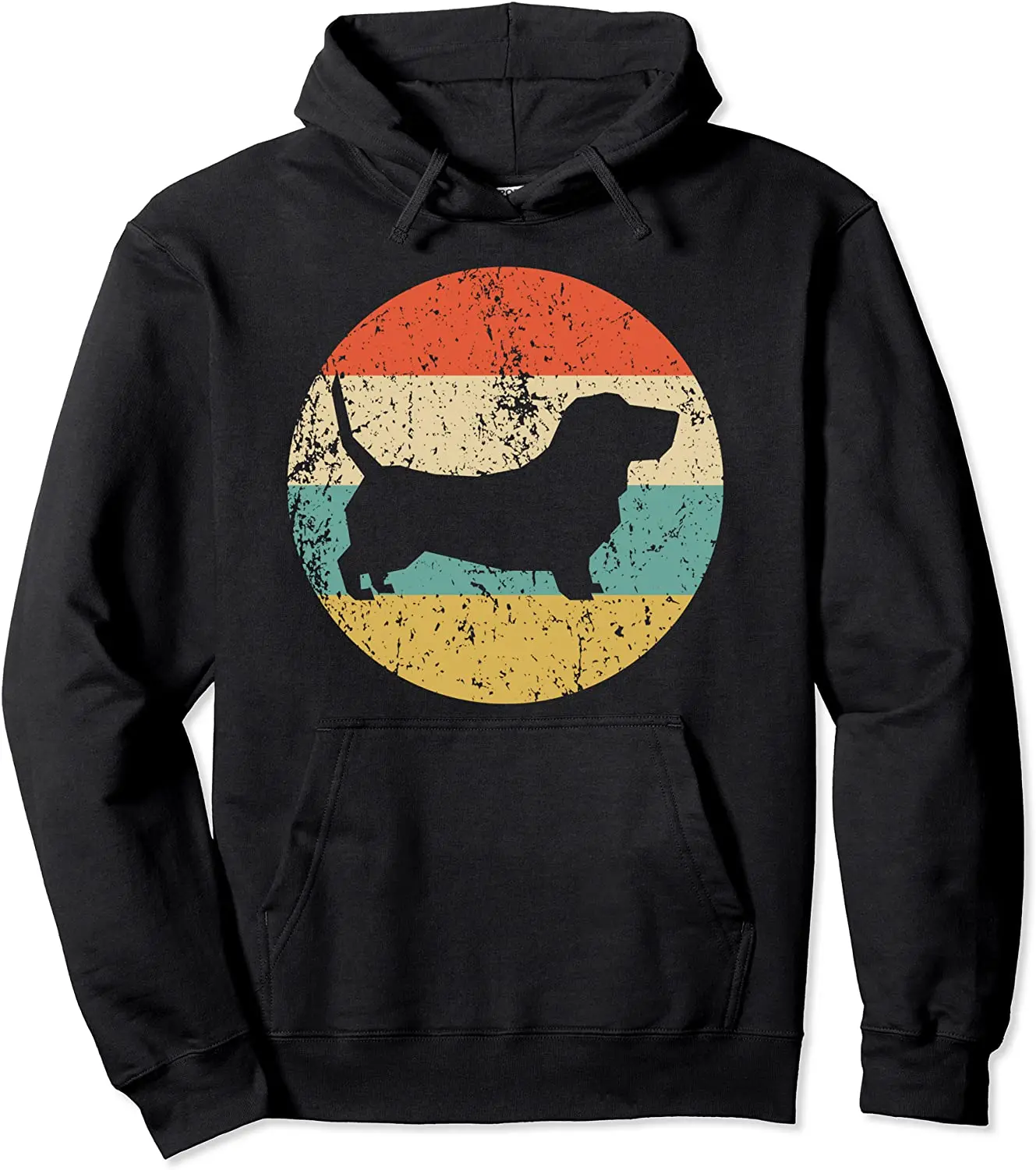 

100% Cotton Basset Hound Hoodie - Vintage Retro Basset Hound Dog Hoodie