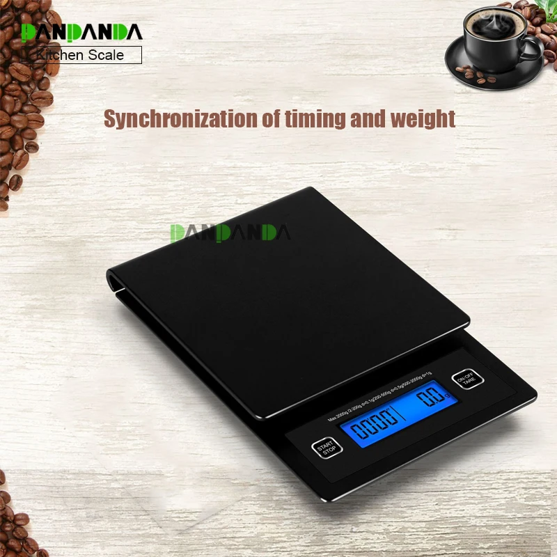 

PANPANDA Coffee Scale Portable Electronic Digital with Timer High Precision LED Display Household Weight Balance Measuring Tools