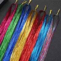 120 strandsbag hair extension dazzles women hippie for braiding headdress sparkle shiny tinsel silk colorful long 36 6 93 cm
