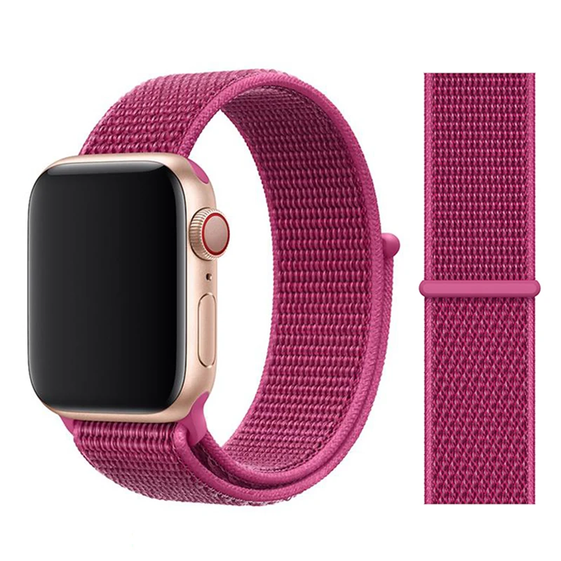 Нейлоновый ремешок для Apple watch 5 ремешок 44 мм 40 мм iWatch ремешок 42 мм 38 мм спортивный ремешок для часов Браслет Apple watch 4 3 2 1 38 40 44 мм - Цвет ремешка: NEW Dragon Fruit