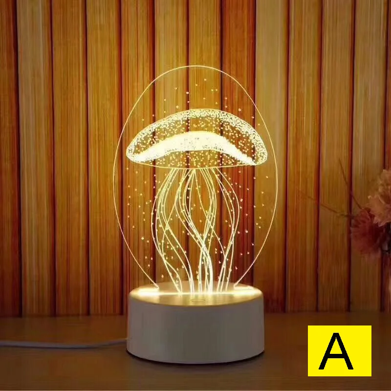 Мультяшный ночной Светильник 3D светодиодный USB Dream мягкий Настольный Ночной