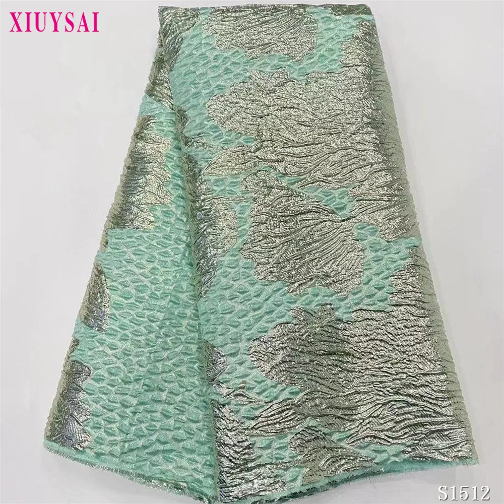 

2021 Latest Design Peach Brocade Jacquard Lace Fabric French Lace Fabric High Quality African Nigerian Lace Fabric For Party