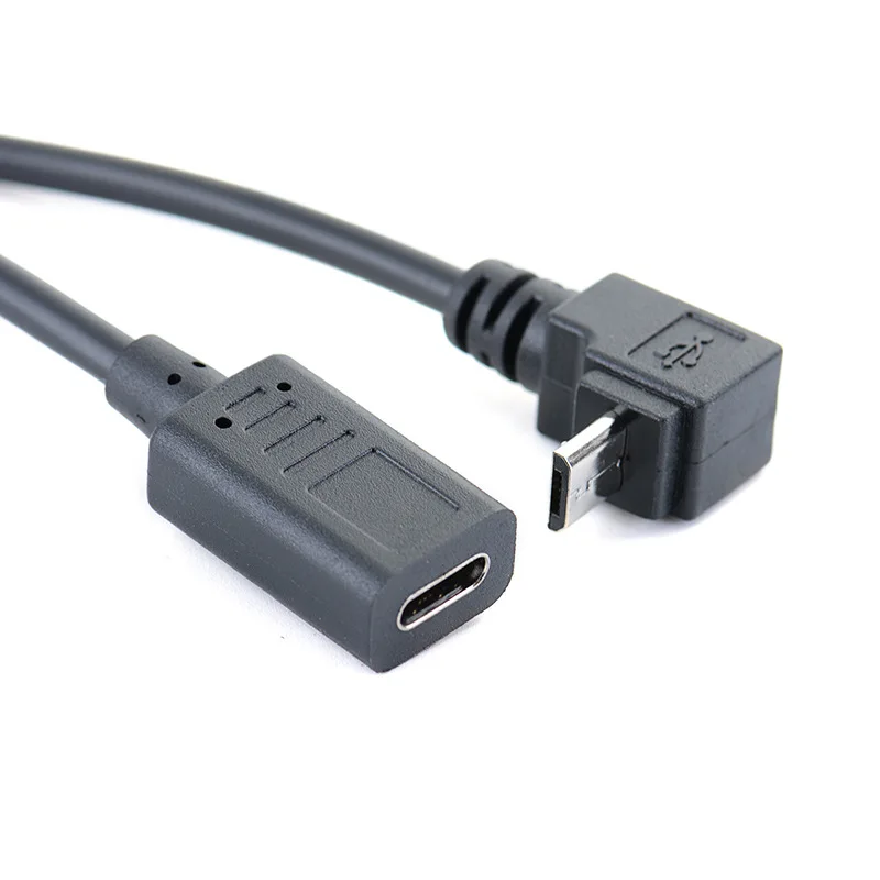 Usb type-c Женский к Micro USB OTG разъём кабельный переходник 30 см вверх вниз влево вправо 90 градусов