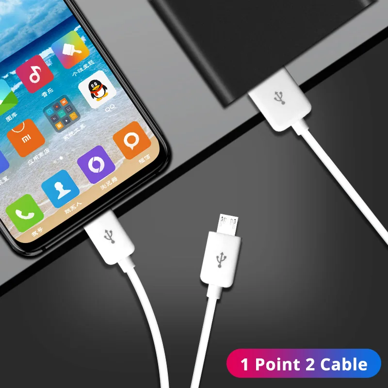 anmone 1 to 2 micro usb cable 2 in 1 microusb charging for smartphone tablet double usb charge android phone 1m charger cord free global shipping