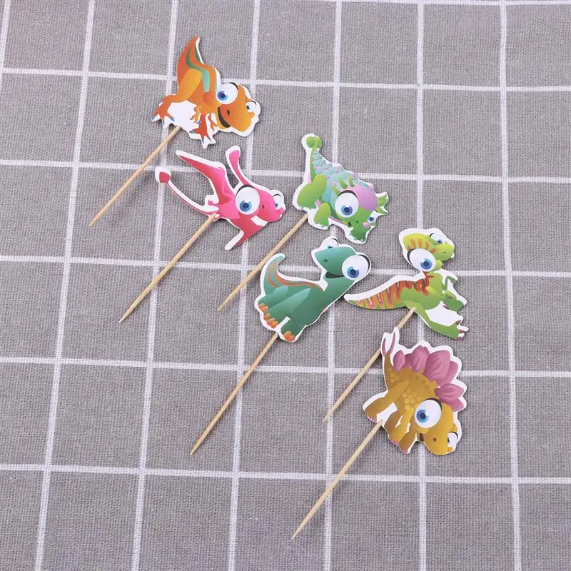 72 шт. милый динозавр торт Топпер прекрасный десерт Декор Вставка карты выбирает