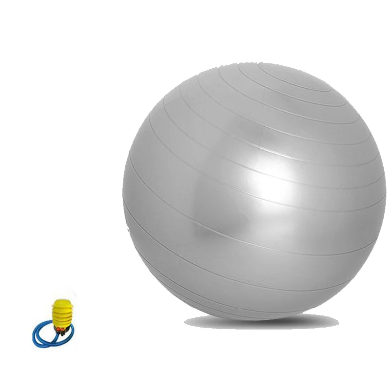 Gray-75cm Фитнес-мяч для йоги спортивные мячи для йоги Пилатес фитнес спортзал Баланс Спорт Фитнес мяч упражнения пилатес тренировки массаж мяч 75/65/55 см - Цвет: Gray-75cm