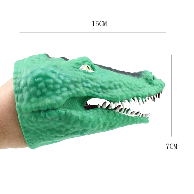 

Vinyl Figure Vividly TPR Crocodile Hand Puppet Animal Head Hand Puppets Kids Toys Gift Soft