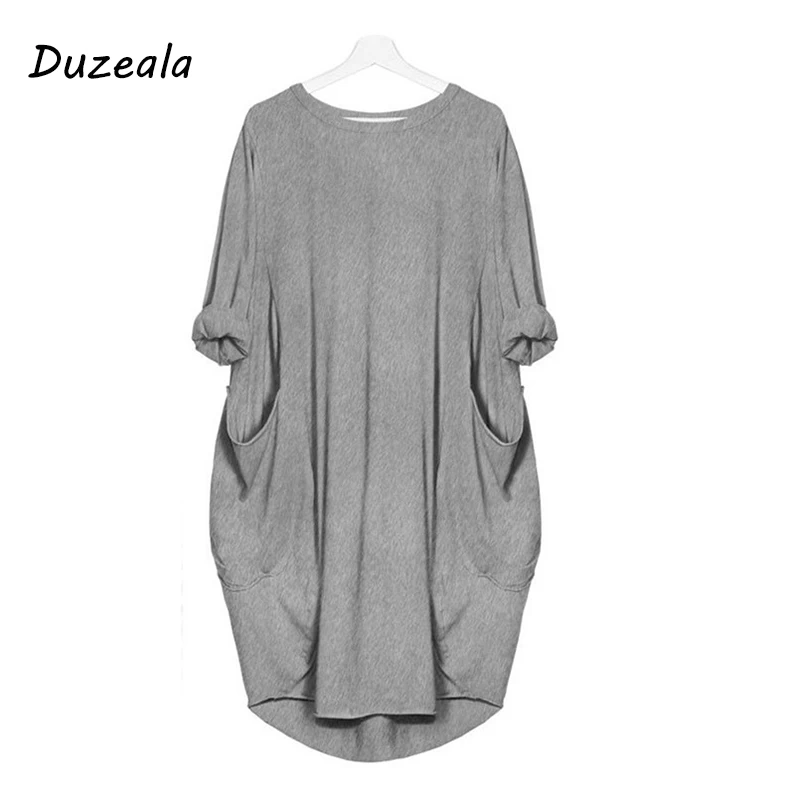 Лидер продаж 2021 осенне-зимнее женское модное свободное платье с карманами