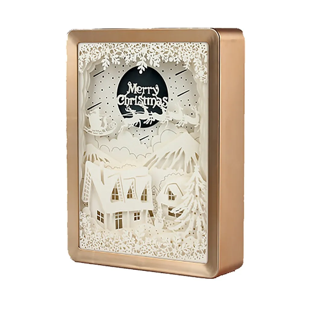 Пара фотографических бумажных скульптурных ламп DIY креативный Ночной пейзаж USB