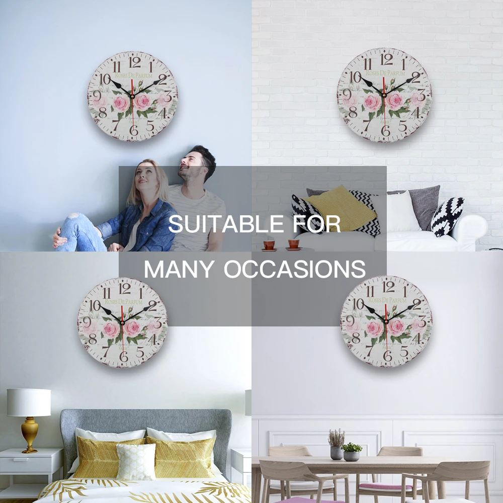 

Wooden Wall Clock Brief Modern Design Clock Silent Home Office Wall Decor for Kitchen Wall Art Large Wooden Wall Clocks