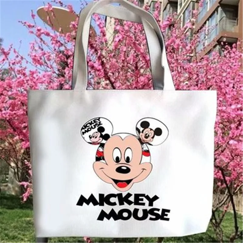 

Disney Mickey shoulder bag High capacity Cartoon Canvas Tote Bag shopper bag for shopping hobos