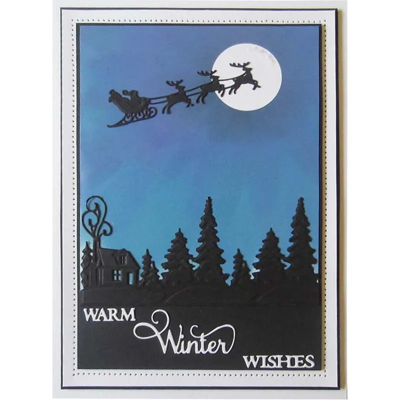 Прямоугольная рамка для скрапбукинга Рождественская металлическая украшения