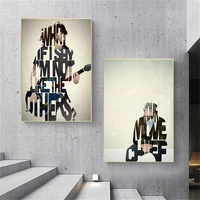 alphabet portrait abstract art canvas painting rock singer posters and prints wall pictures for living room modern home decor