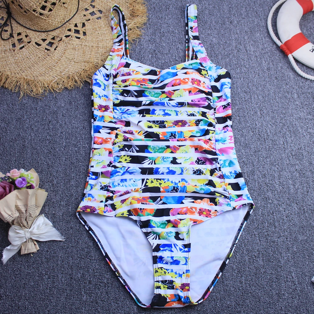 Пуш ап Для женщин купальники размера плюс Одна деталь купальник V образным