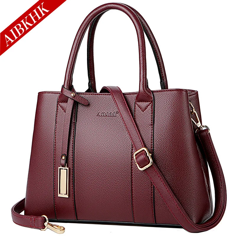 S9218-Burgundy Роскошные Сумки женские Сумки Дизайнерская кожаная сумочка черная Наплечная Сумка с принтом женские ручные сумки винтажные сумки из телячьей кожи сумка - Цвет: S9218-Burgundy