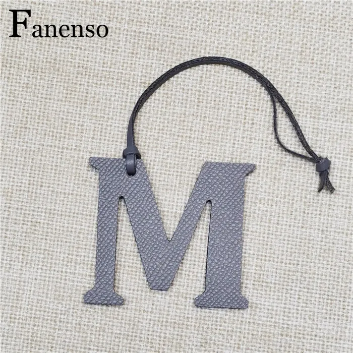 

Leather English Letters Charm M Character Bag Pendant