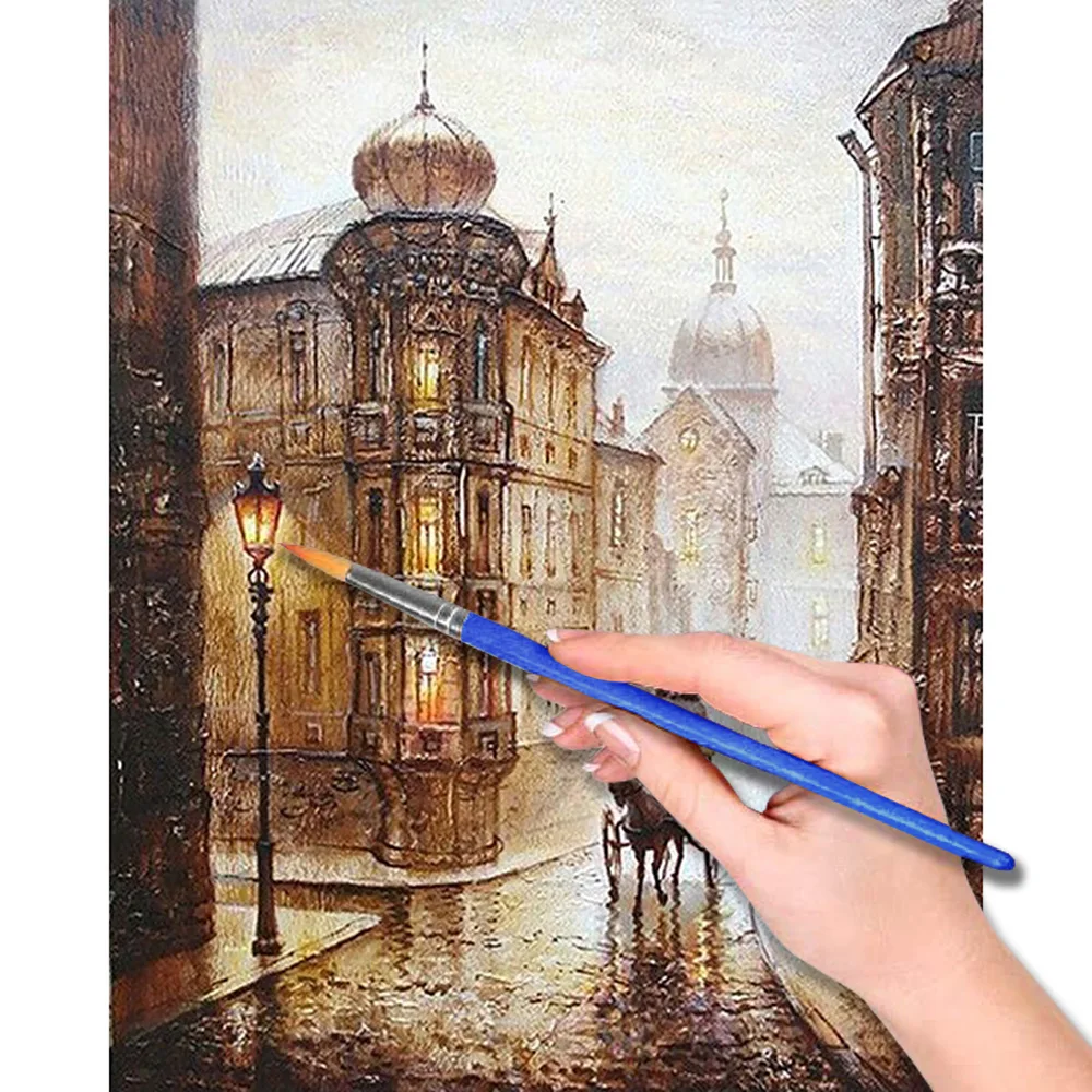 

Home Decorations Paint by Numbers Kit DIY Oil Painting Without Frame For Home Decoration Ancient Street Scene 40 x 50cm
