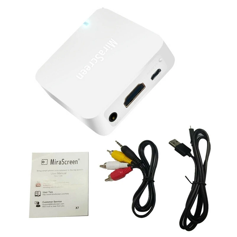 HDMI AV автомобильный беспроводной WiFi экран зеркалирование коробка Airplay DLNA видео адаптер для iPhone X XS MAX XR 6 7 8 Android телефон ссылка на ТВ - Цвет: White