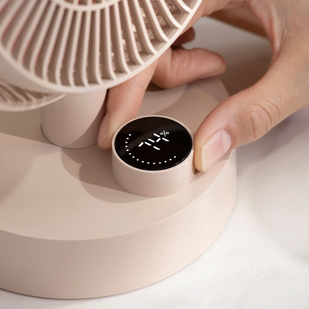 

UARELIFFE Desktop Fan 160 Degree Shaking Head Mini Type-C Rechargeable Intelligent Stepless Wind Speed Fans For Office Household