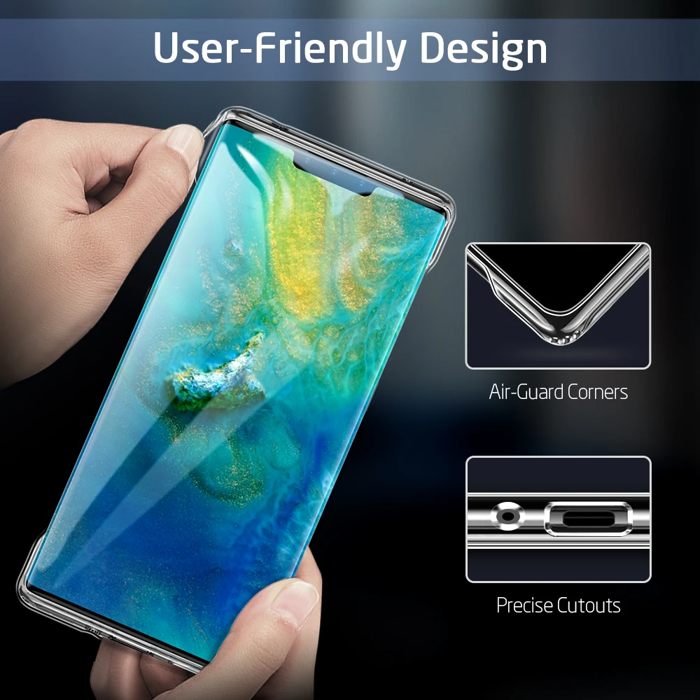 Чехол ESR из закаленного стекла с кристаллами для Huawei Mate 30 Pro мягкий чехол ТПУ