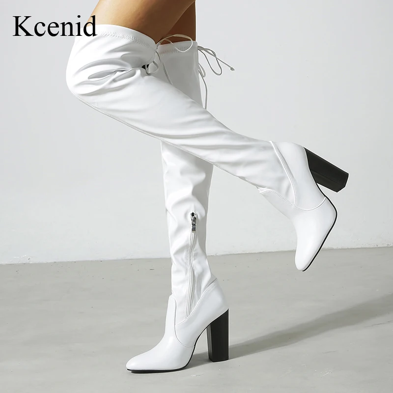 Kcenid Новые горячие продажи обувь с острым носком на массивном высоком каблуке