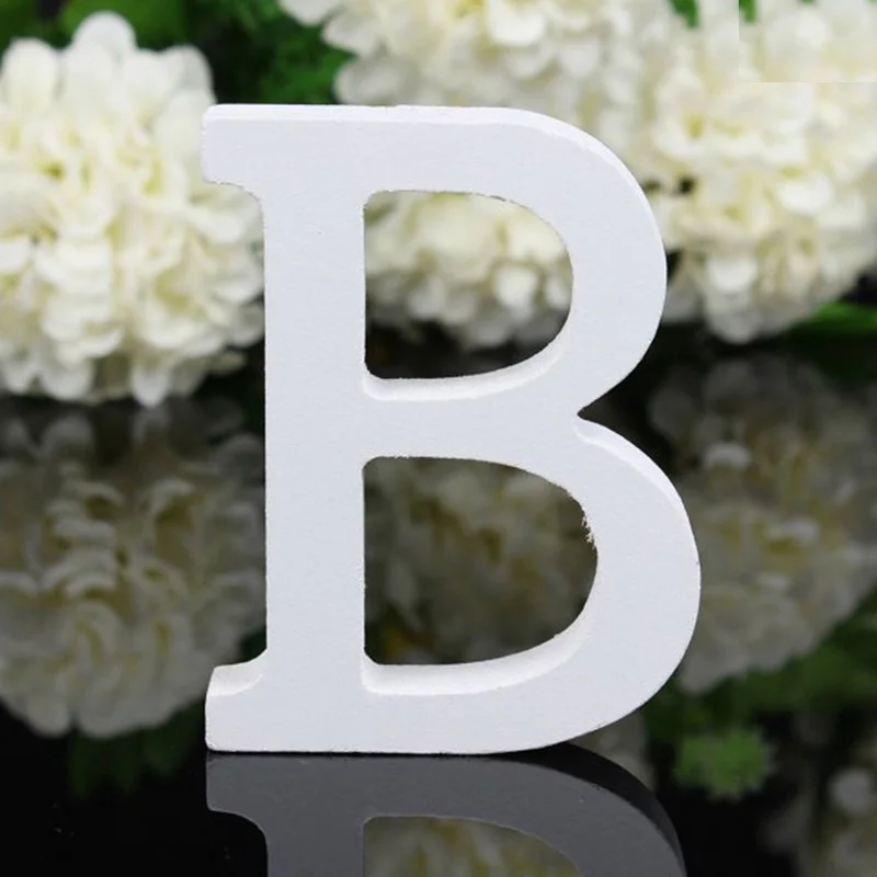 

1PC White Wood Letter Alphabet DIY Personalised Name Design Art Crafts Free Standing Xmas Birthday Wedding Party Home Decoration