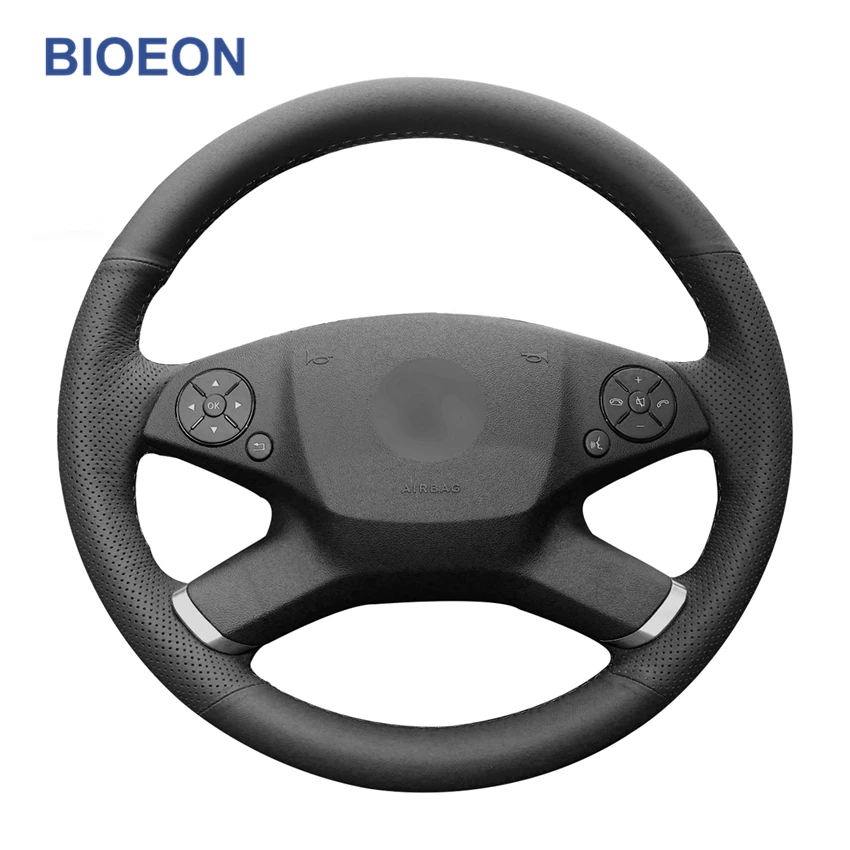 

Hand Stitch Black PU Artificial Leather Car Steering Wheel Cover for Mercedes Benz E-Class W212 2009-2010 2011 2012