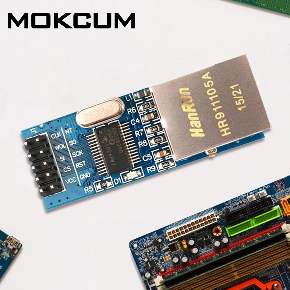 

Ethernet-контроллер DIY ENC28J60, плата сетевого интерфейса HR911105A, модуль с портом SPI, 25 МГц, кварцевый генератор 51/AVR/ARM/PIC, код